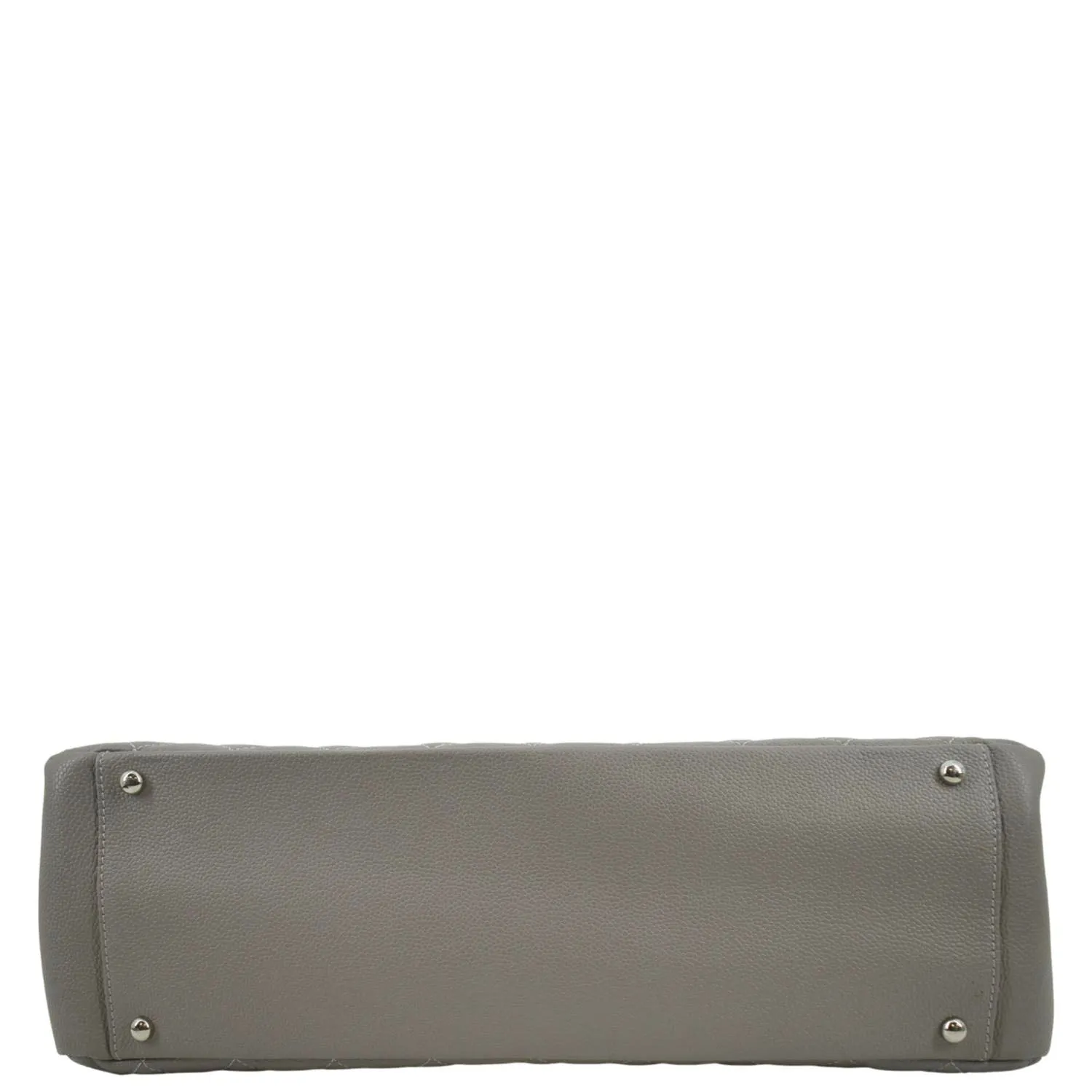 CHANEL XL Quilted Caviar Leather Shopping Tote Bag Gray
