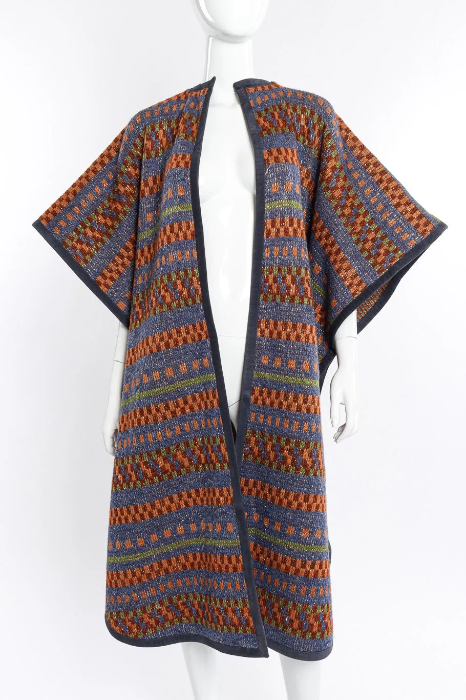 Checkered Lamé Knit Duster
