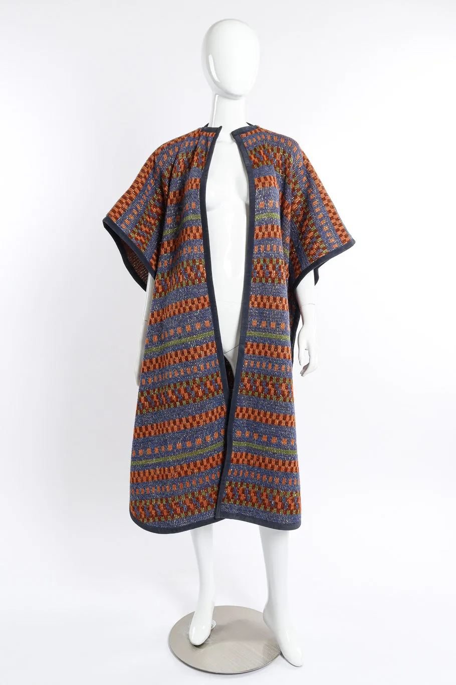 Checkered Lamé Knit Duster