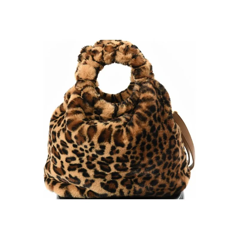 Cheetah faux fur handbag