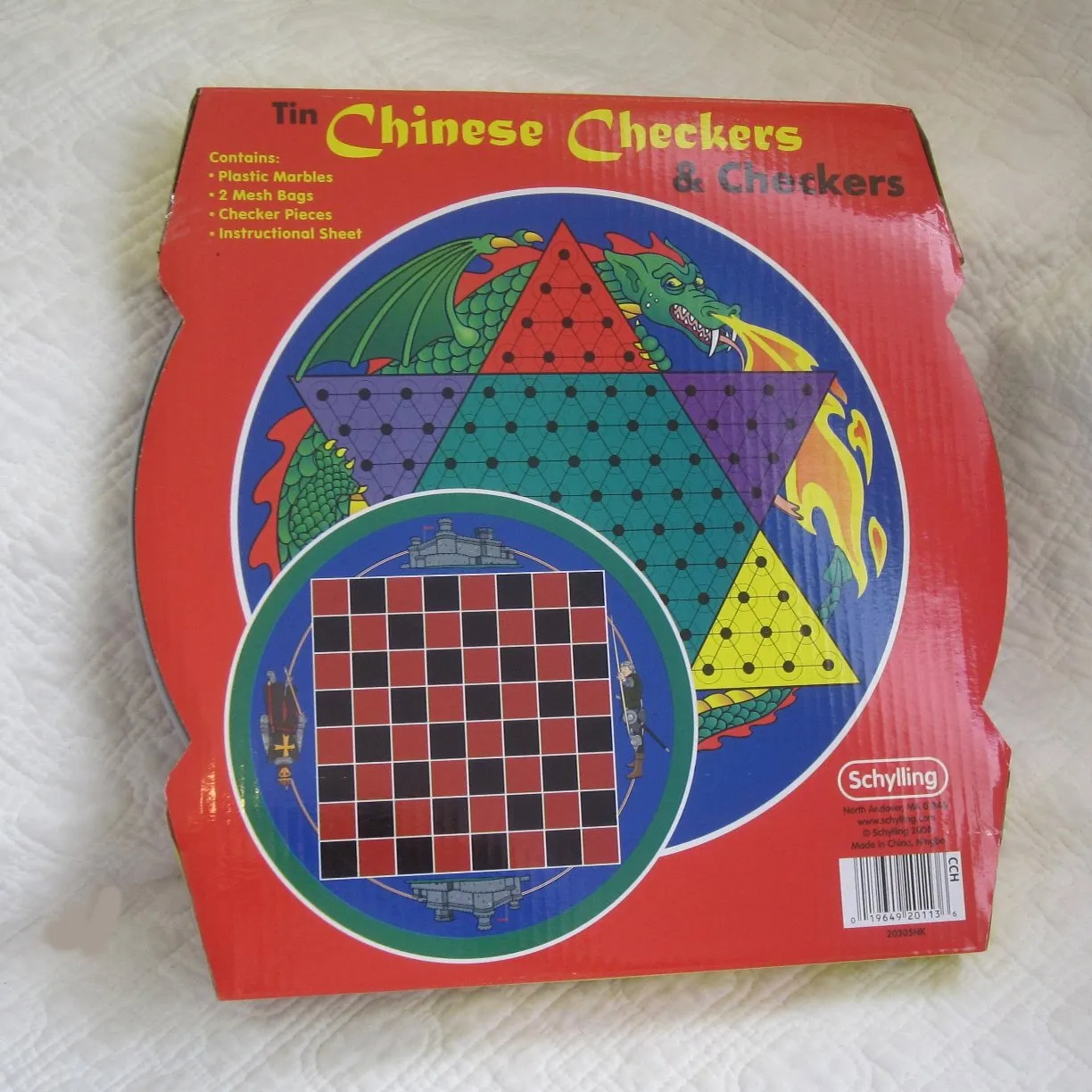 Chinese Checkers and Checkers in a Colorful Tin, Ages 5 