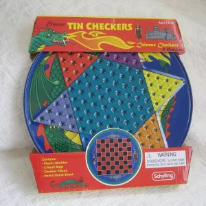 Chinese Checkers and Checkers in a Colorful Tin, Ages 5 