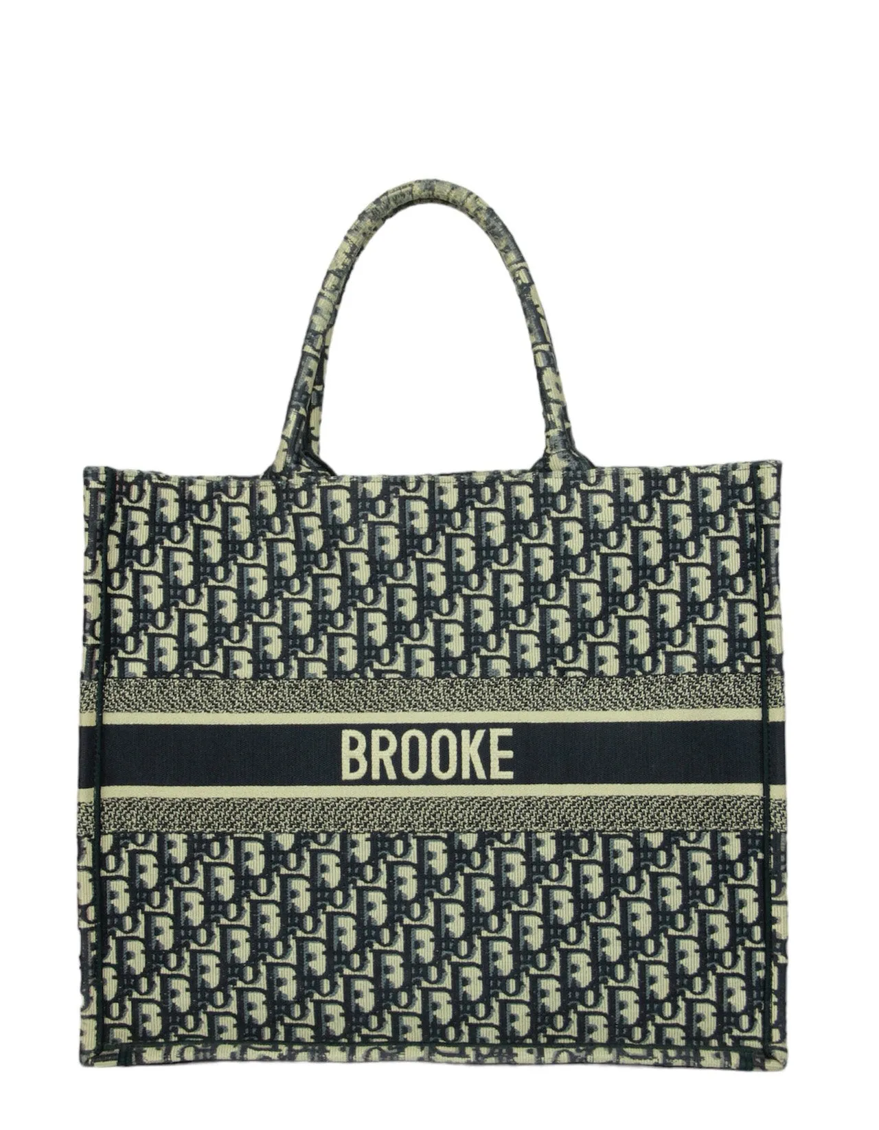 Christian Dior Blue Oblique Monogram Book Tote Bag w/ BROOKE