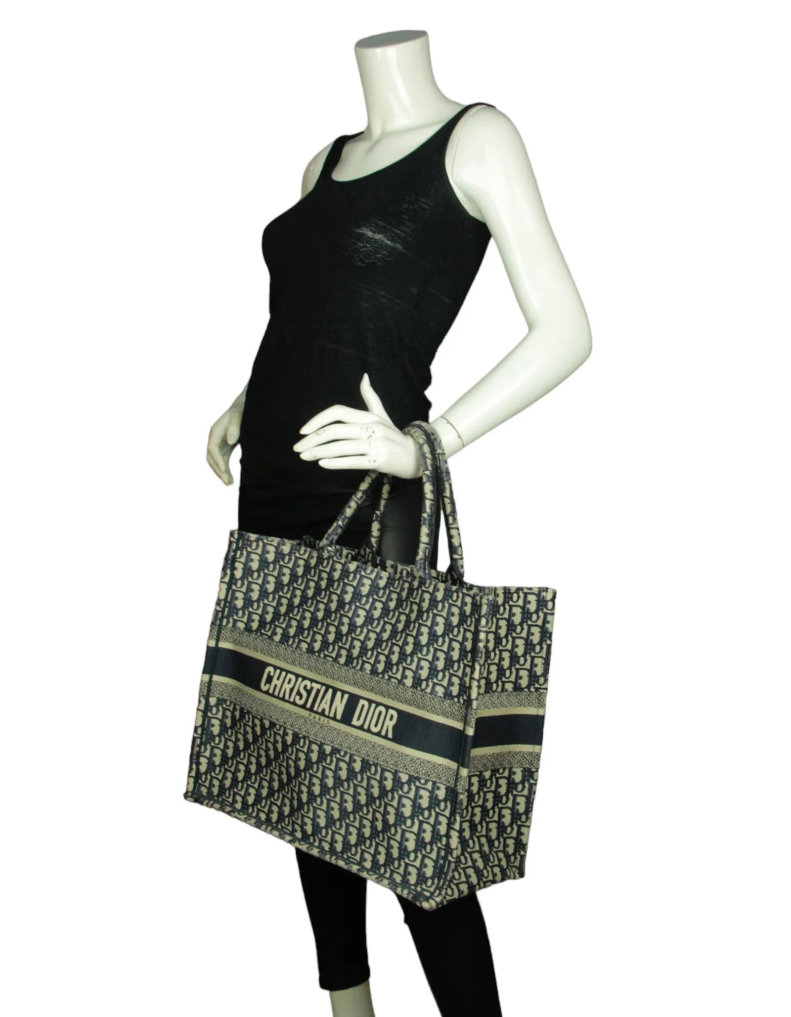 Christian Dior Blue Oblique Monogram Book Tote Bag w/ BROOKE