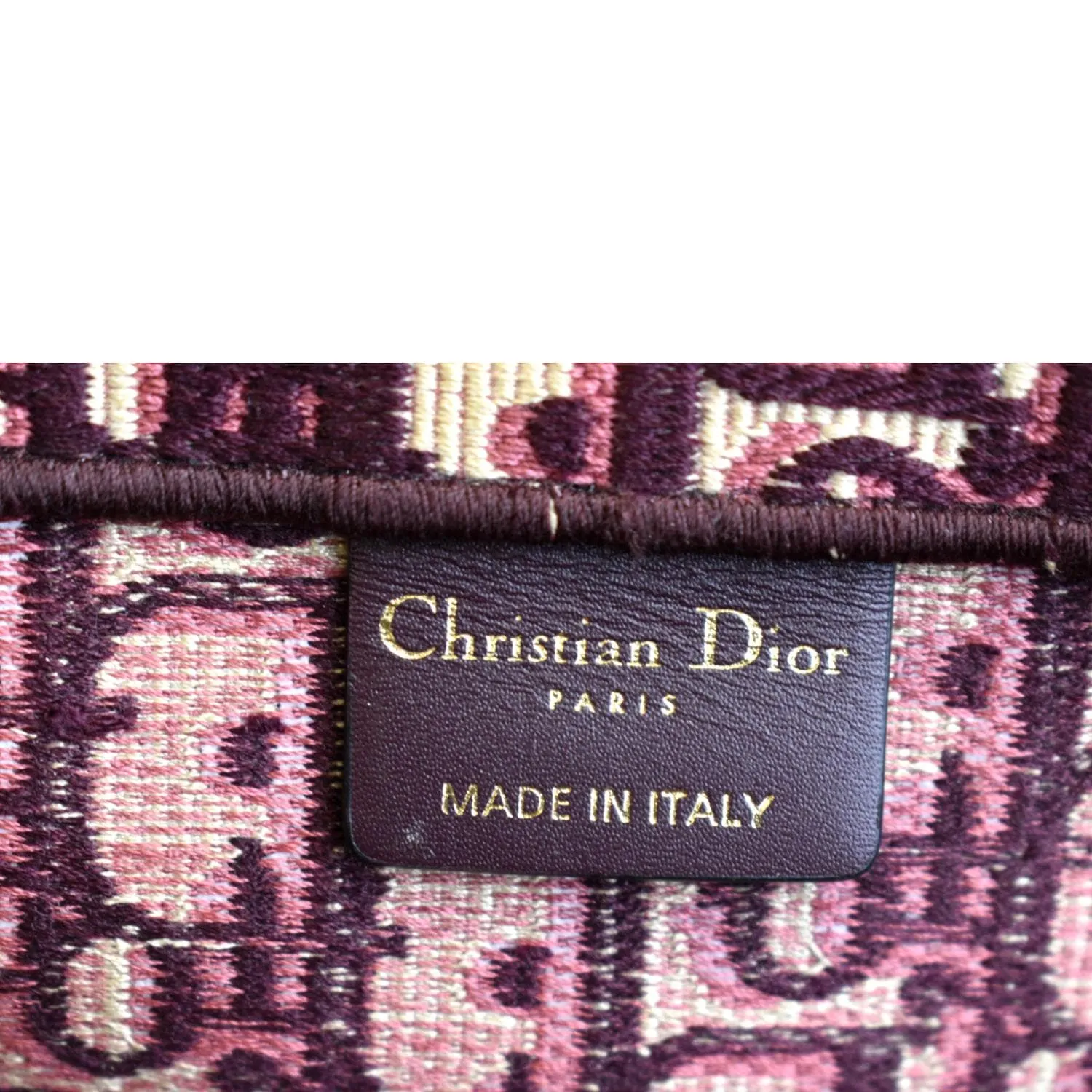 CHRISTIAN DIOR Book Oblique Embroidered Canvas Tote Bag Burgundy - Hot Deals