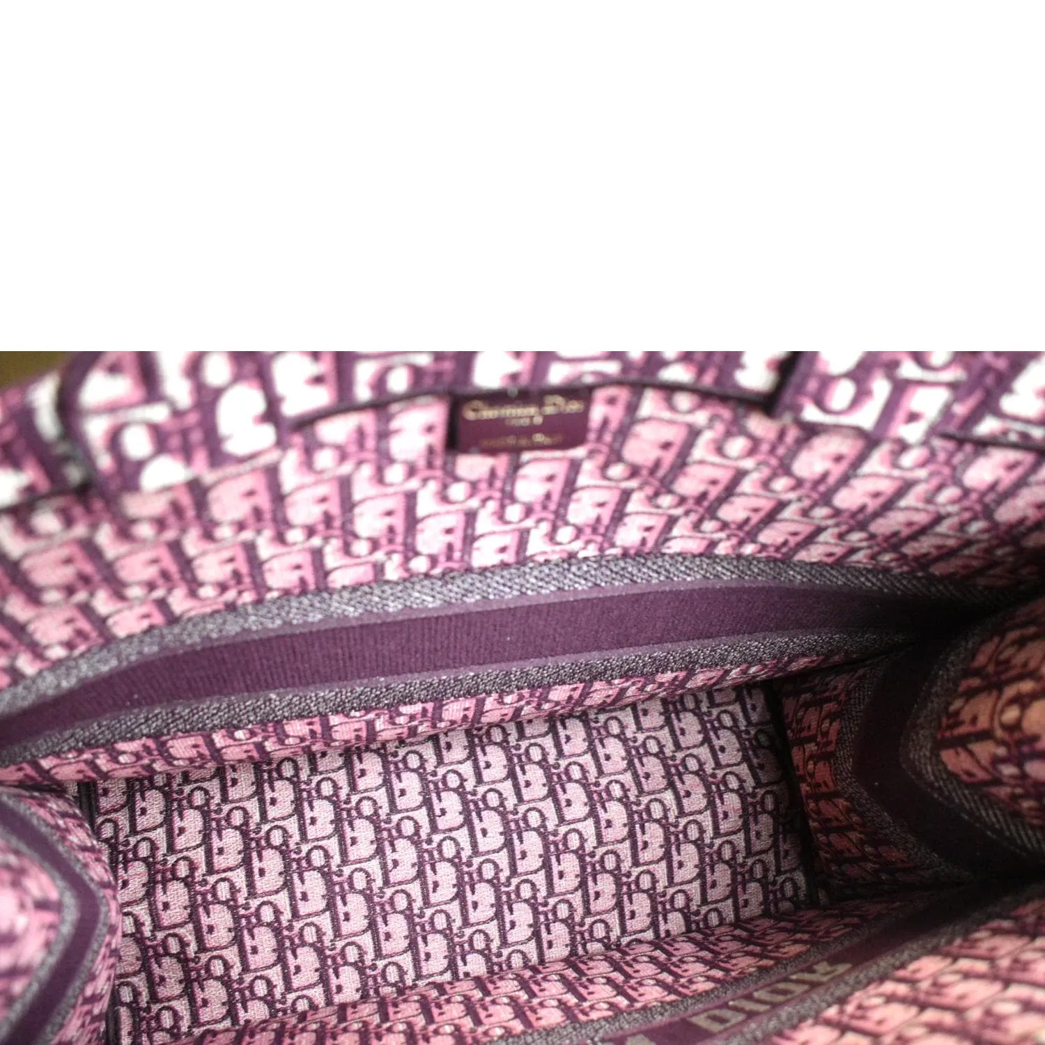 CHRISTIAN DIOR Book Oblique Embroidered Canvas Tote Bag Burgundy - Hot Deals
