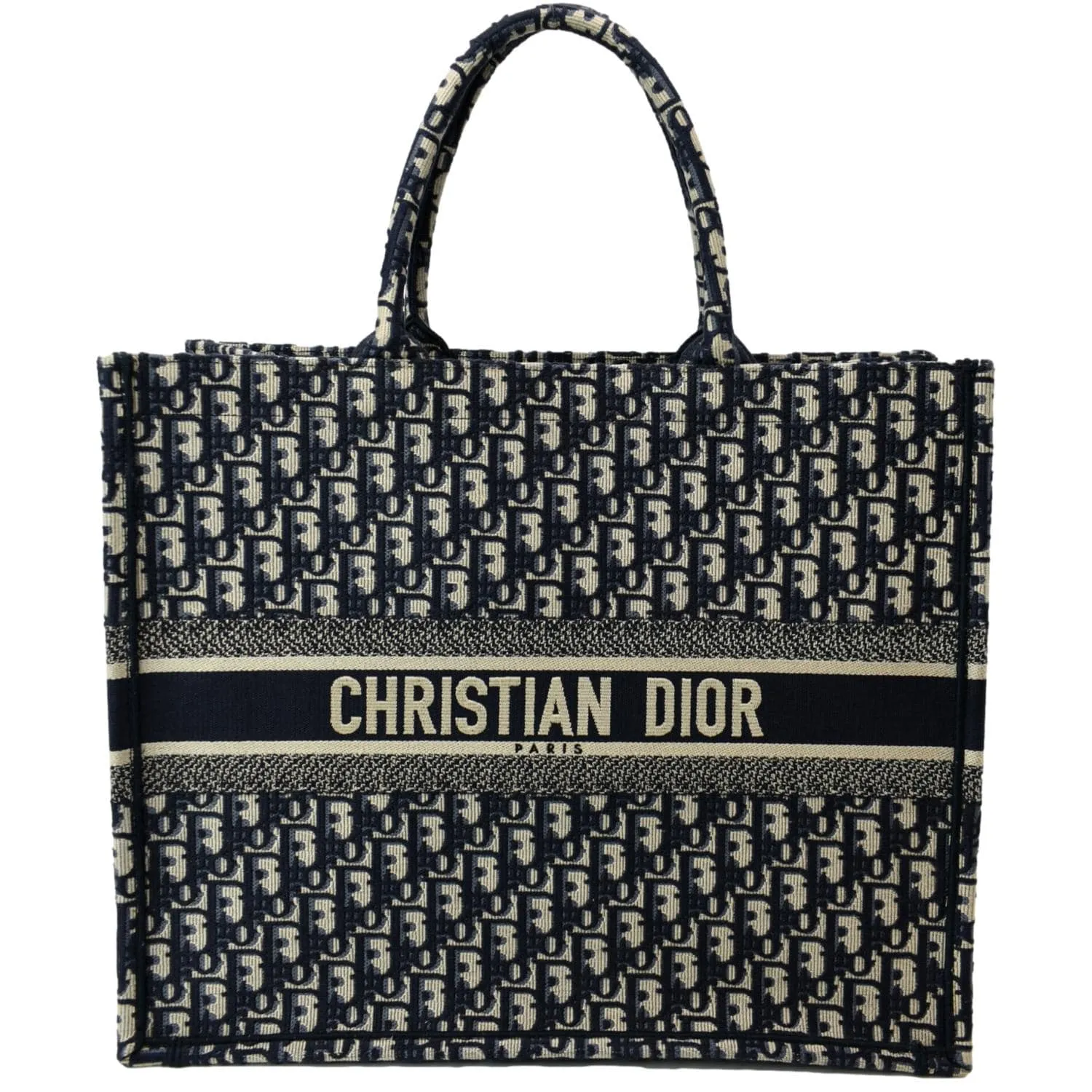 CHRISTIAN DIOR Large Book Oblique Embroidered Canvas Tote Bag Multicolor  - Hot Deals
