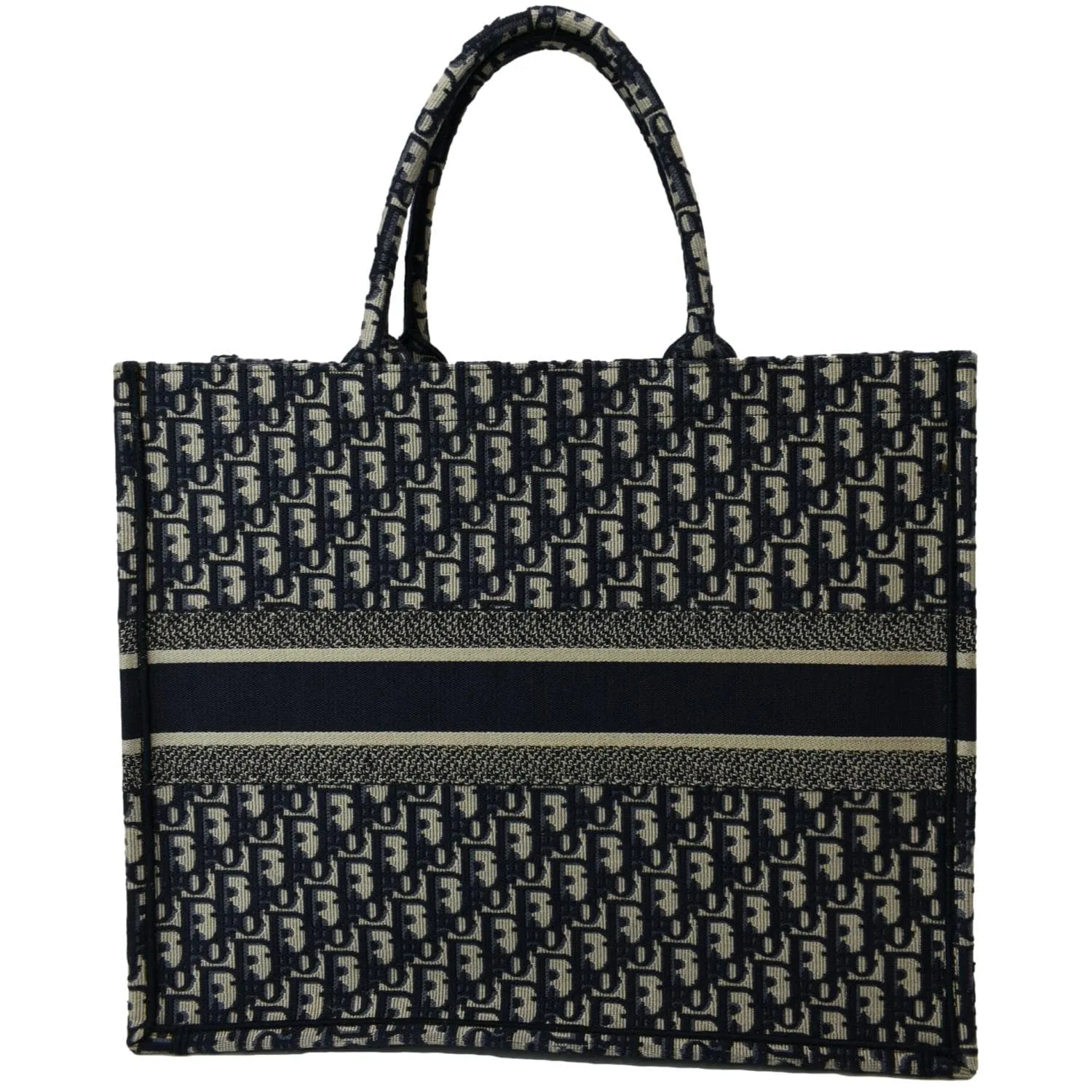 CHRISTIAN DIOR Large Book Oblique Embroidered Canvas Tote Bag Multicolor  - Hot Deals