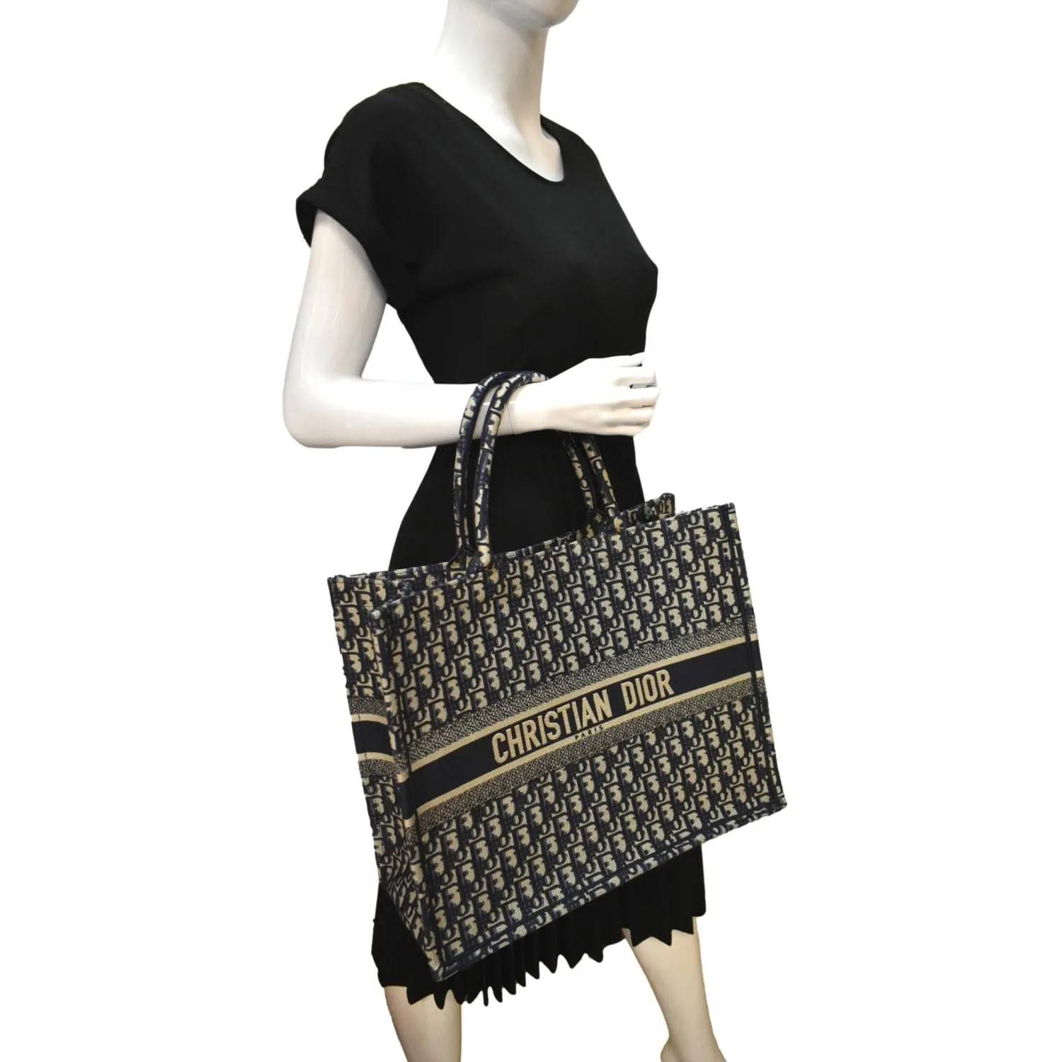 CHRISTIAN DIOR Large Book Oblique Embroidered Canvas Tote Bag Multicolor  - Hot Deals