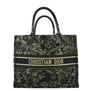 CHRISTIAN DIOR Large Book Oblique Embroidered Canvas Tote Bag Multicolor