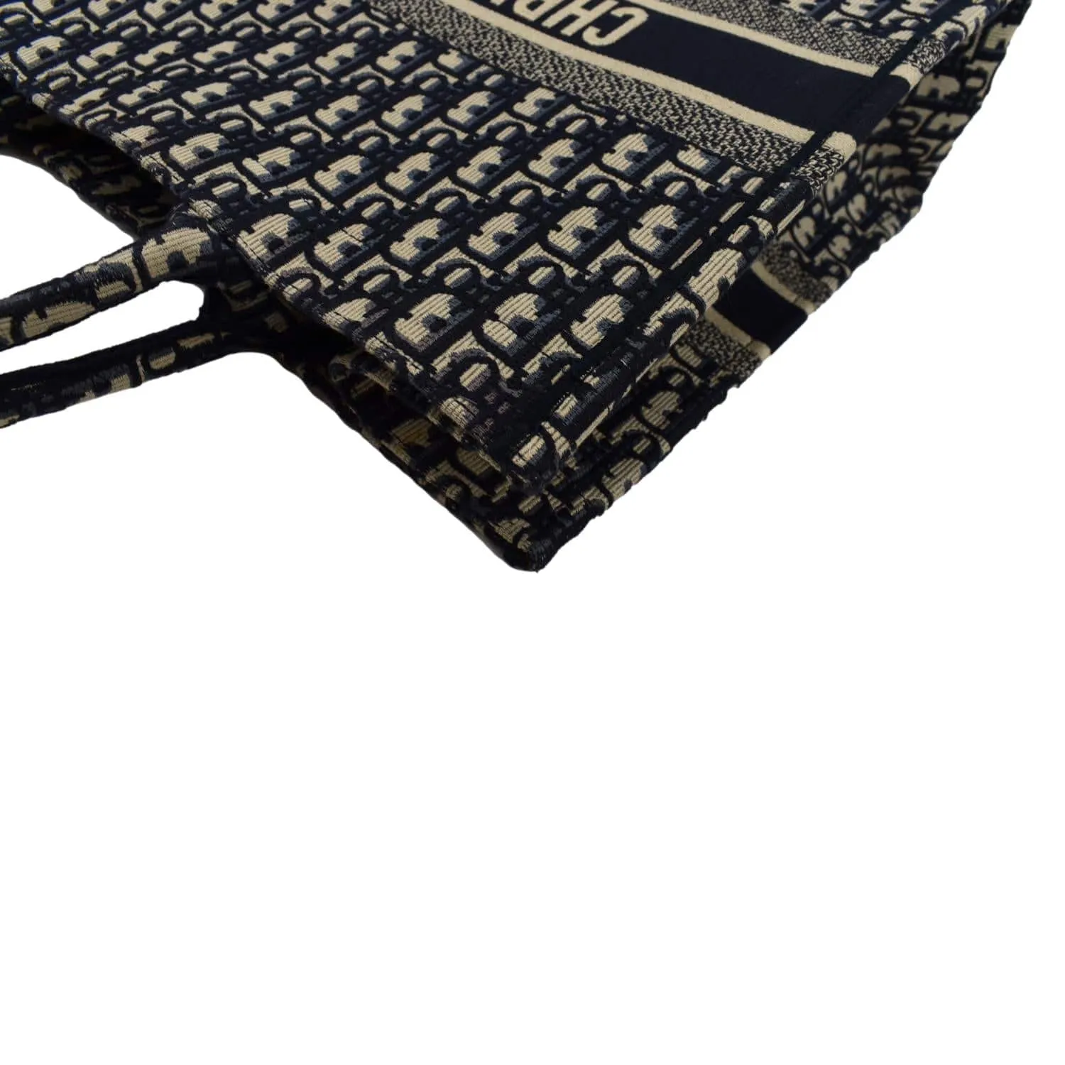 CHRISTIAN DIOR Large Book Oblique Embroidered Canvas Tote Bag Multicolor
