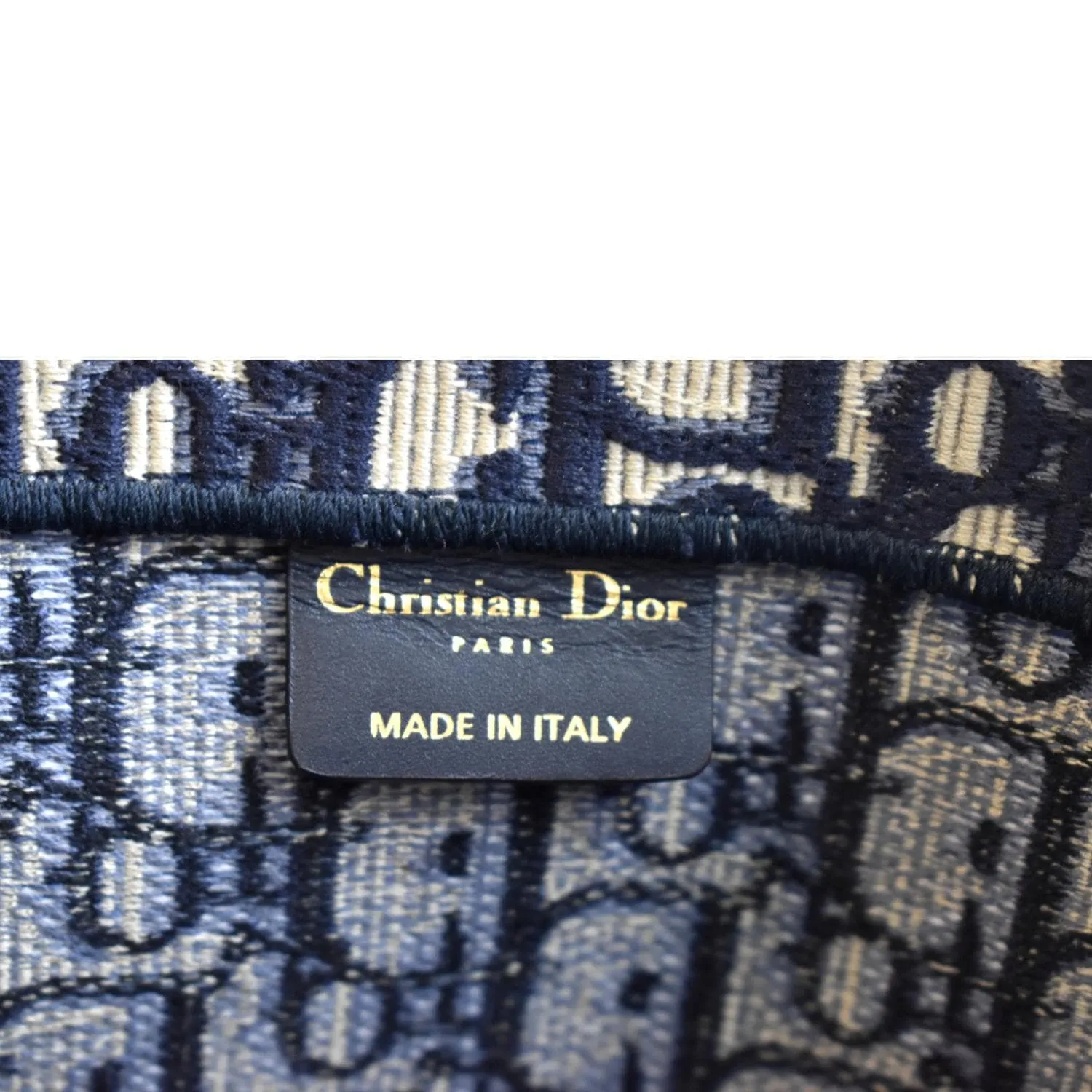 CHRISTIAN DIOR Large Book Oblique Embroidered Canvas Tote Bag Multicolor