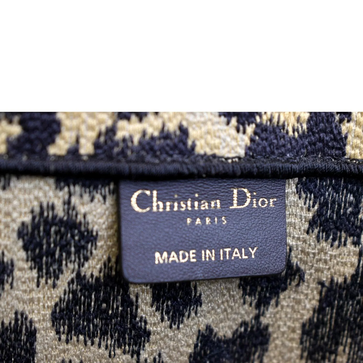 CHRISTIAN DIOR Leopard Large Book Mizza Embroidered Tote Bag Beige