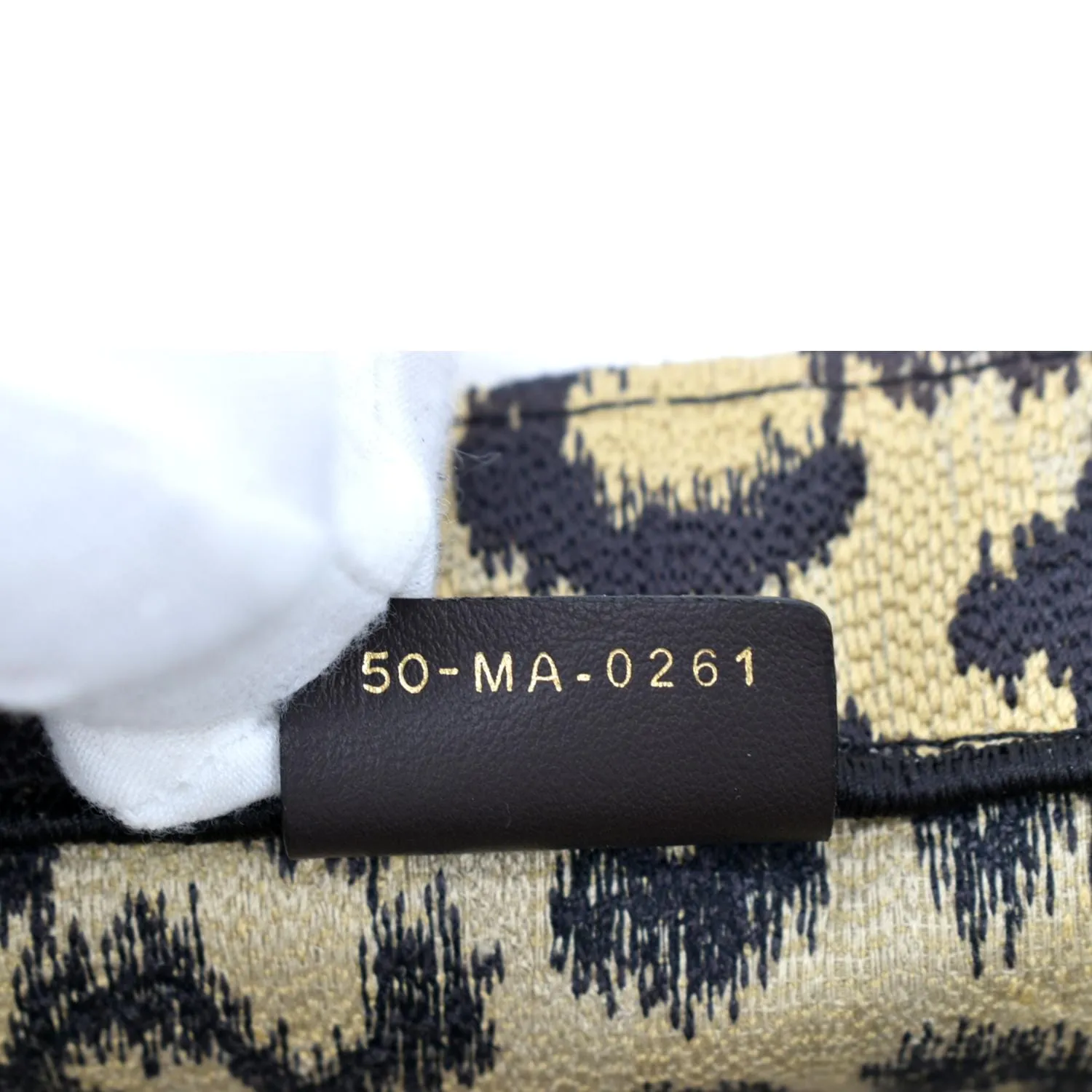 CHRISTIAN DIOR Leopard Medium Book Mizza Embroidered Tote Bag Beige