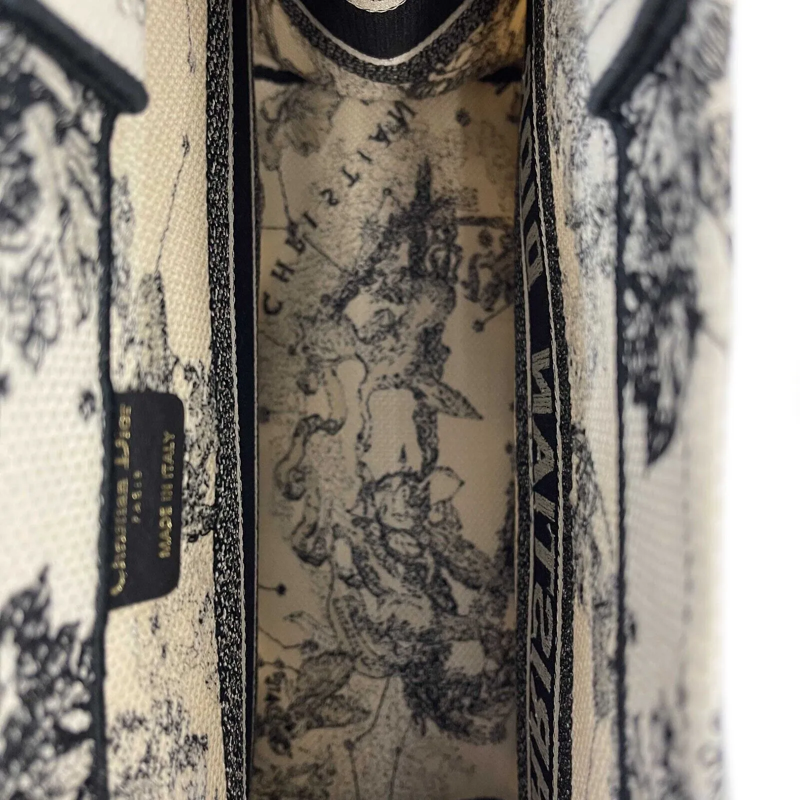 Christian Dior - Medium Book Tote in Latte Dior Zodiac Embroidery - Brand New