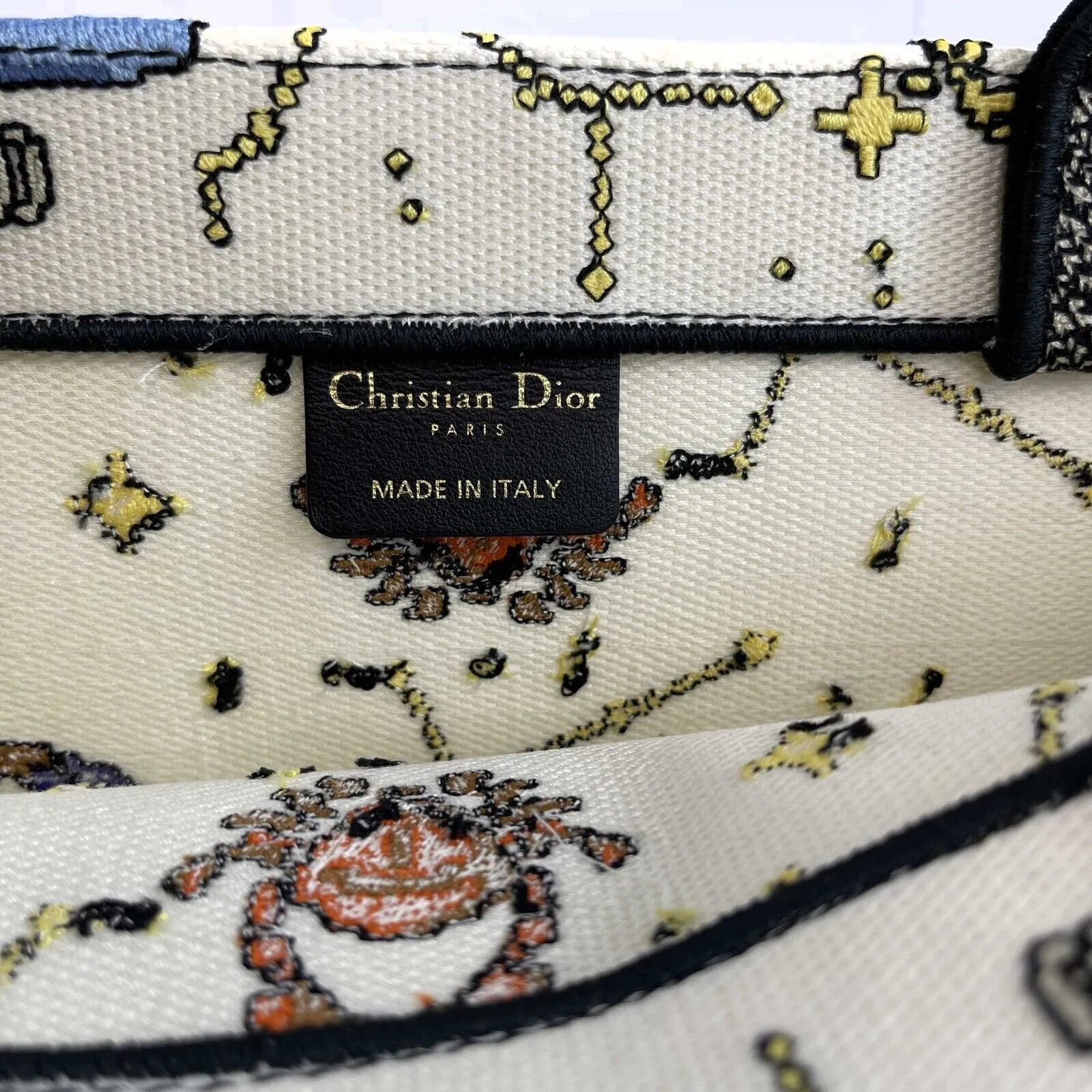 Christian Dior - NEW 2022 Large Pixel Zodiac Embroidered Canvas Book Tote