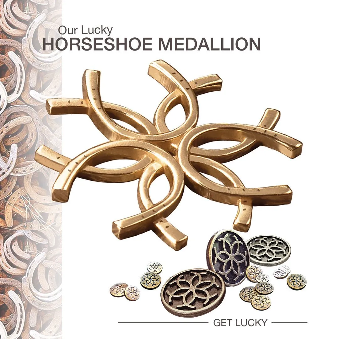 Classique - Hand Stitched Horseshoe Medallion and Vintage Distressed Leather Suede Clutch Bag