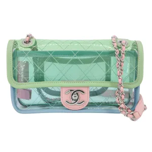 Coco Splash PVC Mini Flap Bag Green Pink Blue