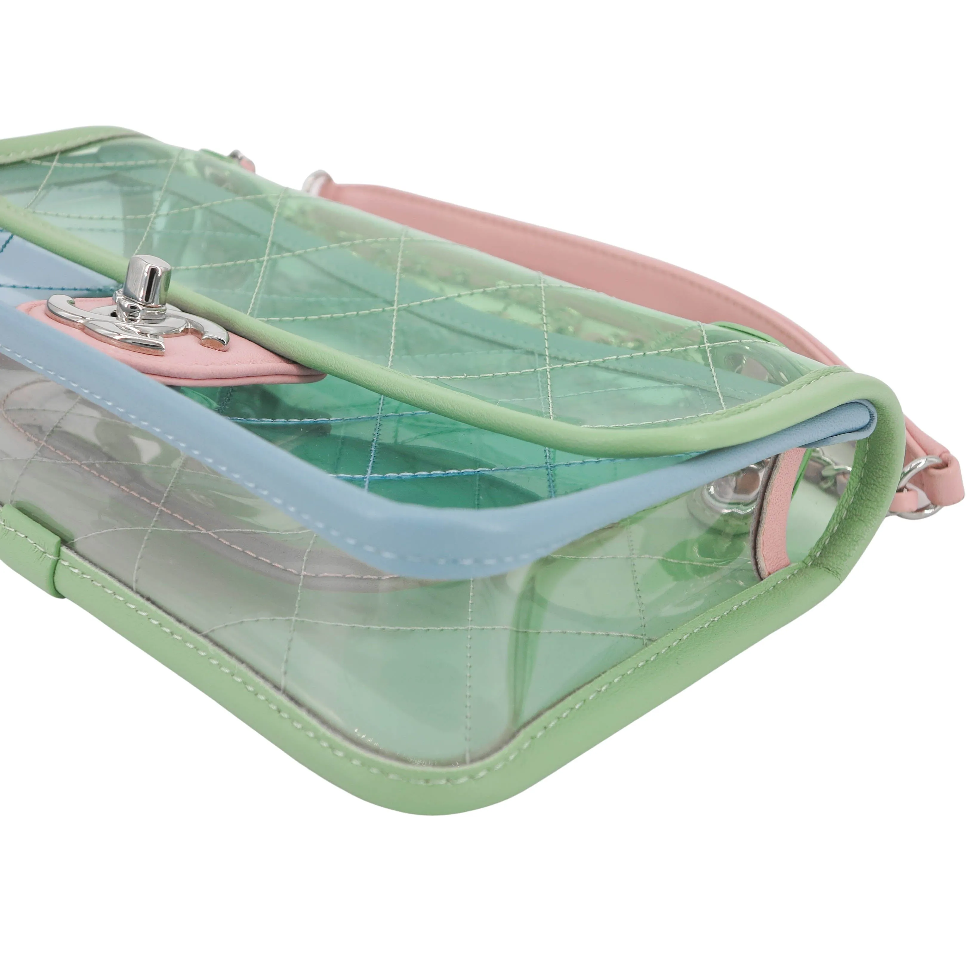 Coco Splash PVC Mini Flap Bag Green Pink Blue