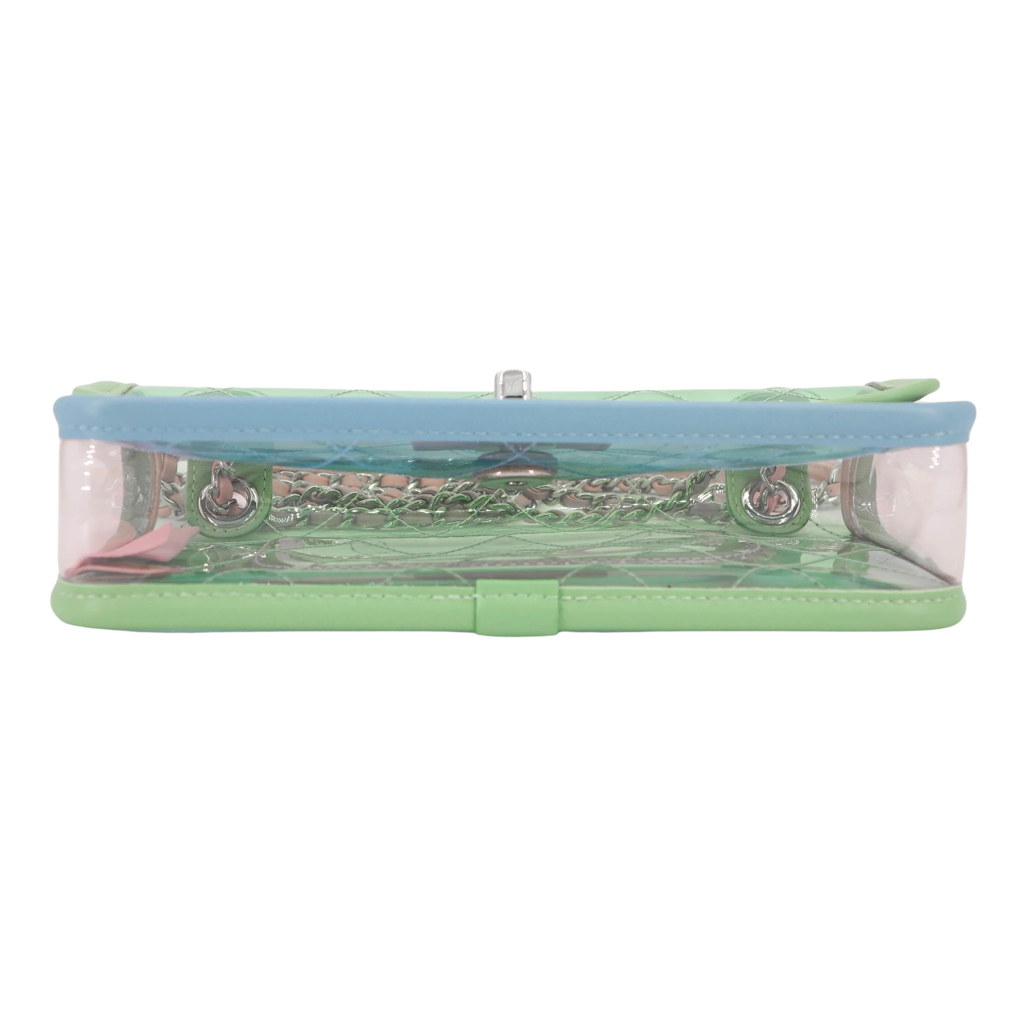 Coco Splash PVC Mini Flap Bag Green Pink Blue