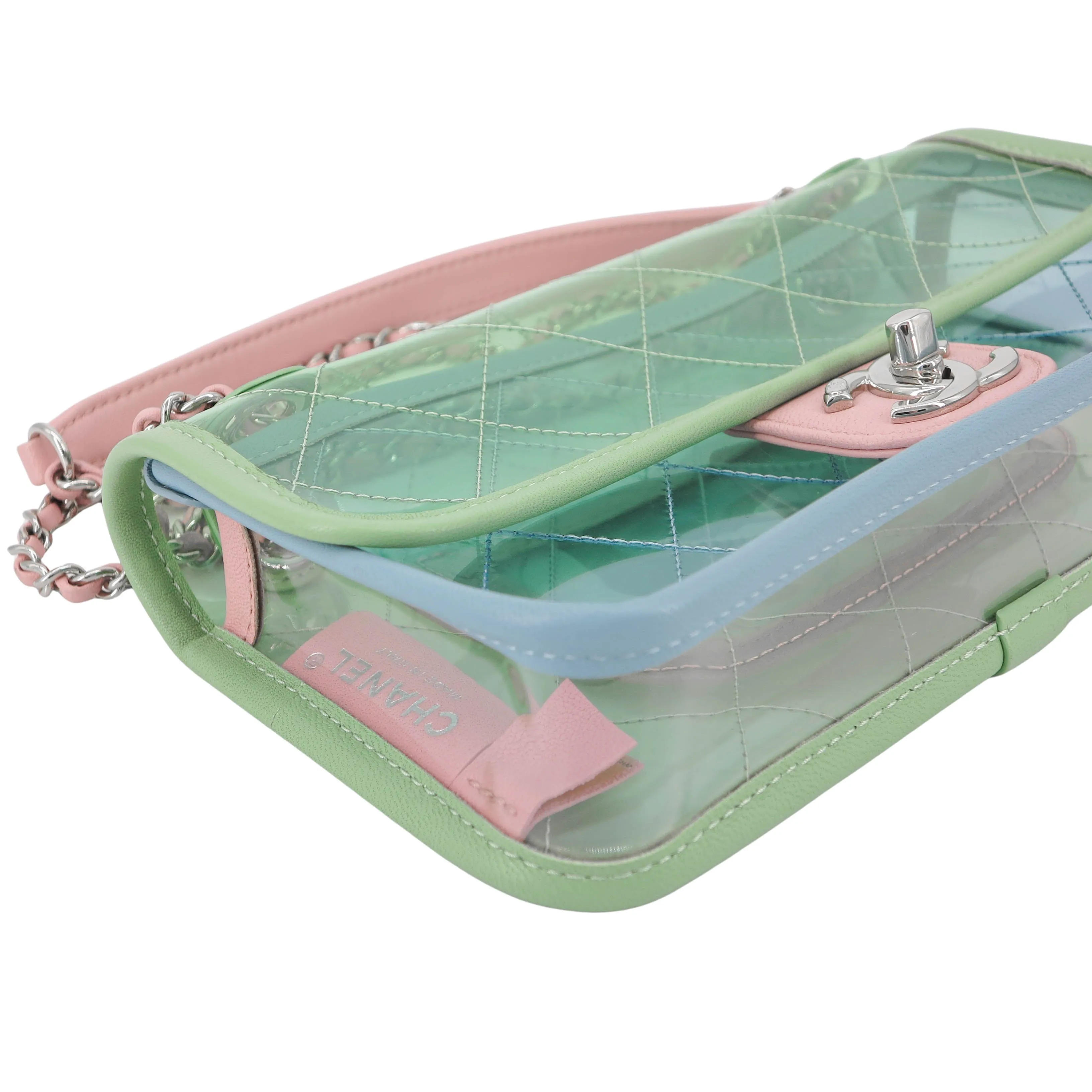 Coco Splash PVC Mini Flap Bag Green Pink Blue