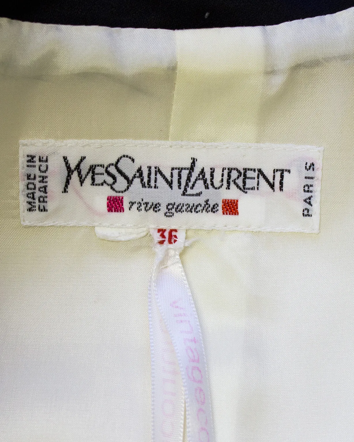 Cream Cropped Jacket with Black Satin Trim