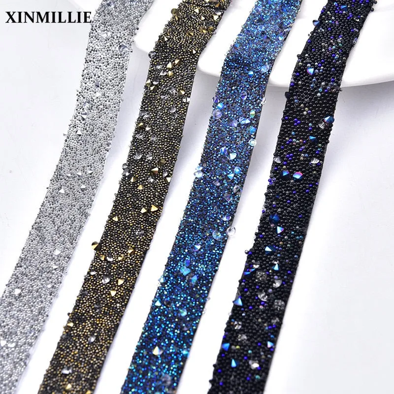 Crystals Rhinestone Ribbon Applique