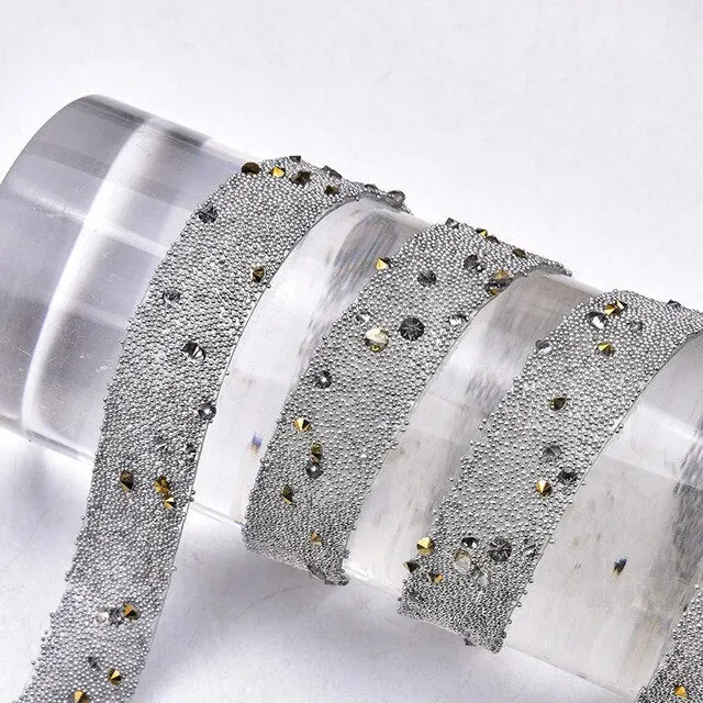 Crystals Rhinestone Ribbon Applique