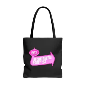 Custom Warped Pink and Black Party Tote Bag