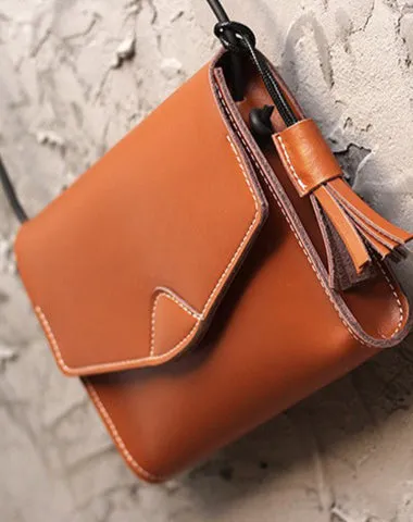 Cute Black LEATHER Flip Side Bag Handmade WOMEN Envelope Crossbody BAG Purse FOR WOMEN
