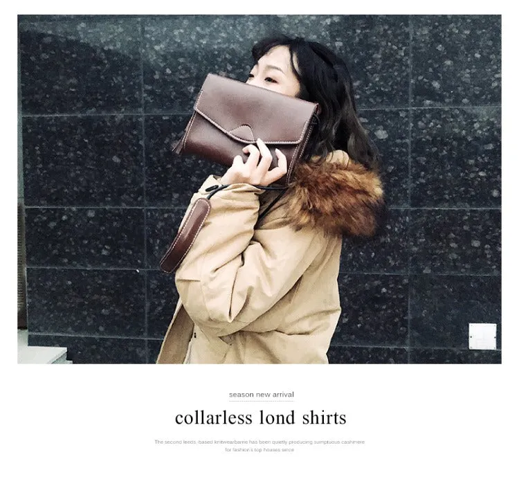 Cute Black LEATHER Flip Side Bag Handmade WOMEN Envelope Crossbody BAG Purse FOR WOMEN