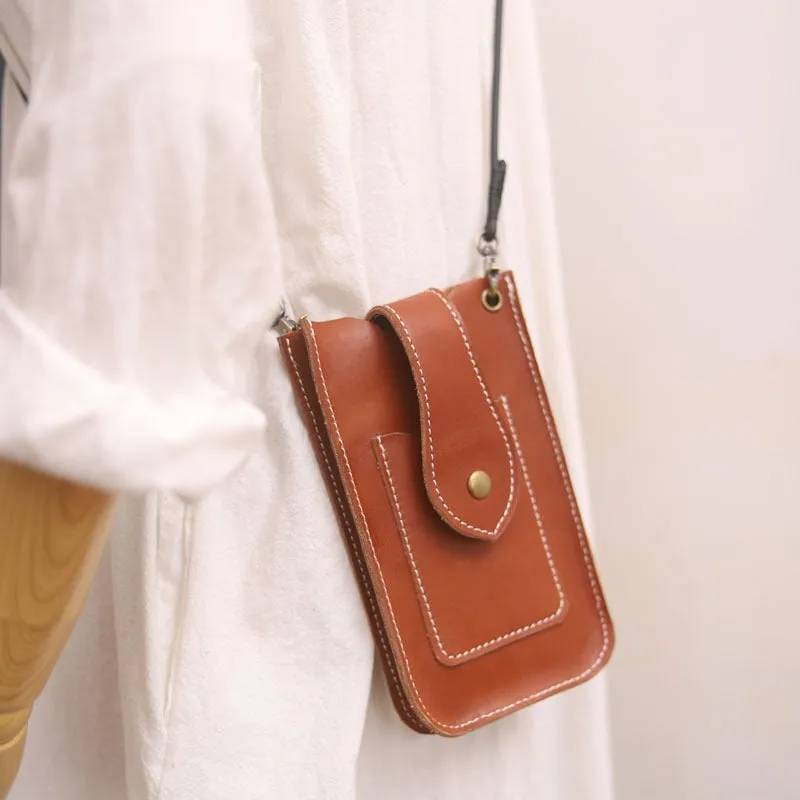 Cute Black LEATHER Slim Side Bags Pouch Phone WOMEN SHOULDER BAG Phone Crossbody Pouch FOR WOMEN