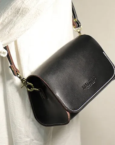 Cute Brown LEATHER Small Side Bag Handmade WOMEN Crossbody BAG Phone Purse FOR WOMEN