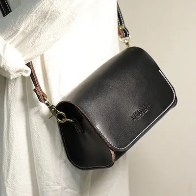 Cute Brown LEATHER Small Side Bag Handmade WOMEN Crossbody BAG Phone Purse FOR WOMEN