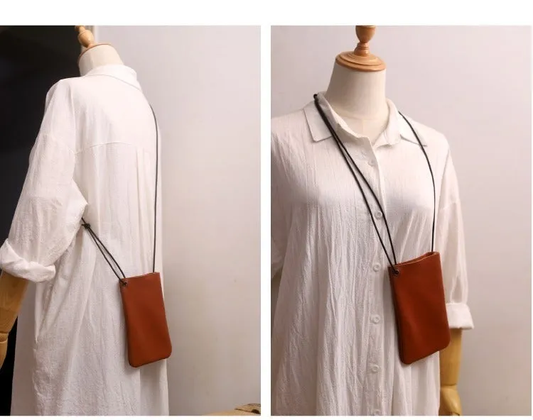 Cute LEATHER Side Bag Pouches Phone WOMEN SHOULDER BAG Slim Phone Crossbody Pouch FOR WOMEN