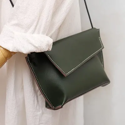 Cute LEATHER Small Side Bag White Handmade WOMEN Crossbody BAG Phone Purse FOR WOMEN