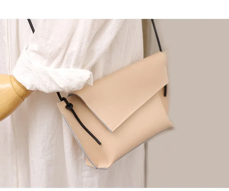 Cute LEATHER Small Side Bag White Handmade WOMEN Crossbody BAG Phone Purse FOR WOMEN
