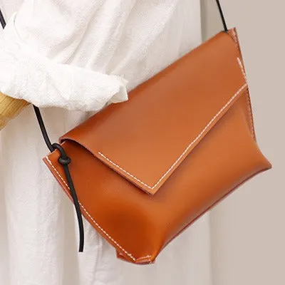 Cute LEATHER Small Side Bag White Handmade WOMEN Crossbody BAG Phone Purse FOR WOMEN