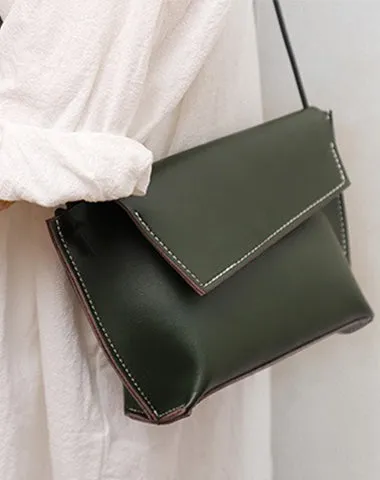 Cute LEATHER Small Side Bag White Handmade WOMEN Crossbody BAG Phone Purse FOR WOMEN