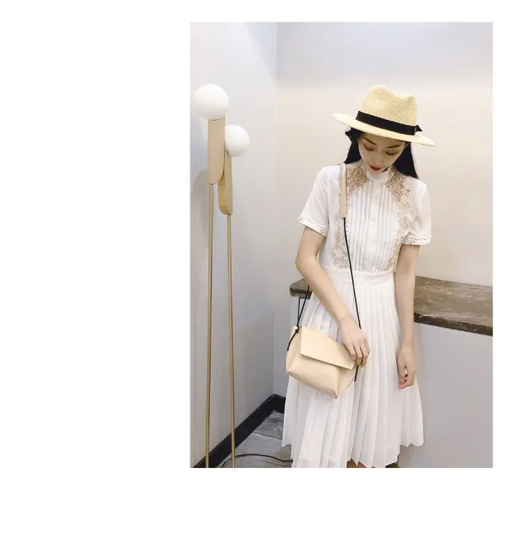 Cute LEATHER Small Side Bag White Handmade WOMEN Crossbody BAG Phone Purse FOR WOMEN