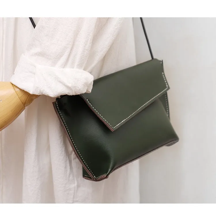 Cute LEATHER Small Side Bag White Handmade WOMEN Crossbody BAG Phone Purse FOR WOMEN