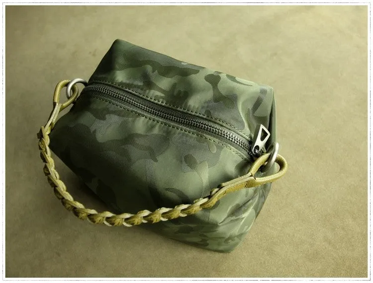 Cute Womens Green NYLON Handbag Purse Cube NYLON Shoulder Bag Crossbody Purse for Ladies