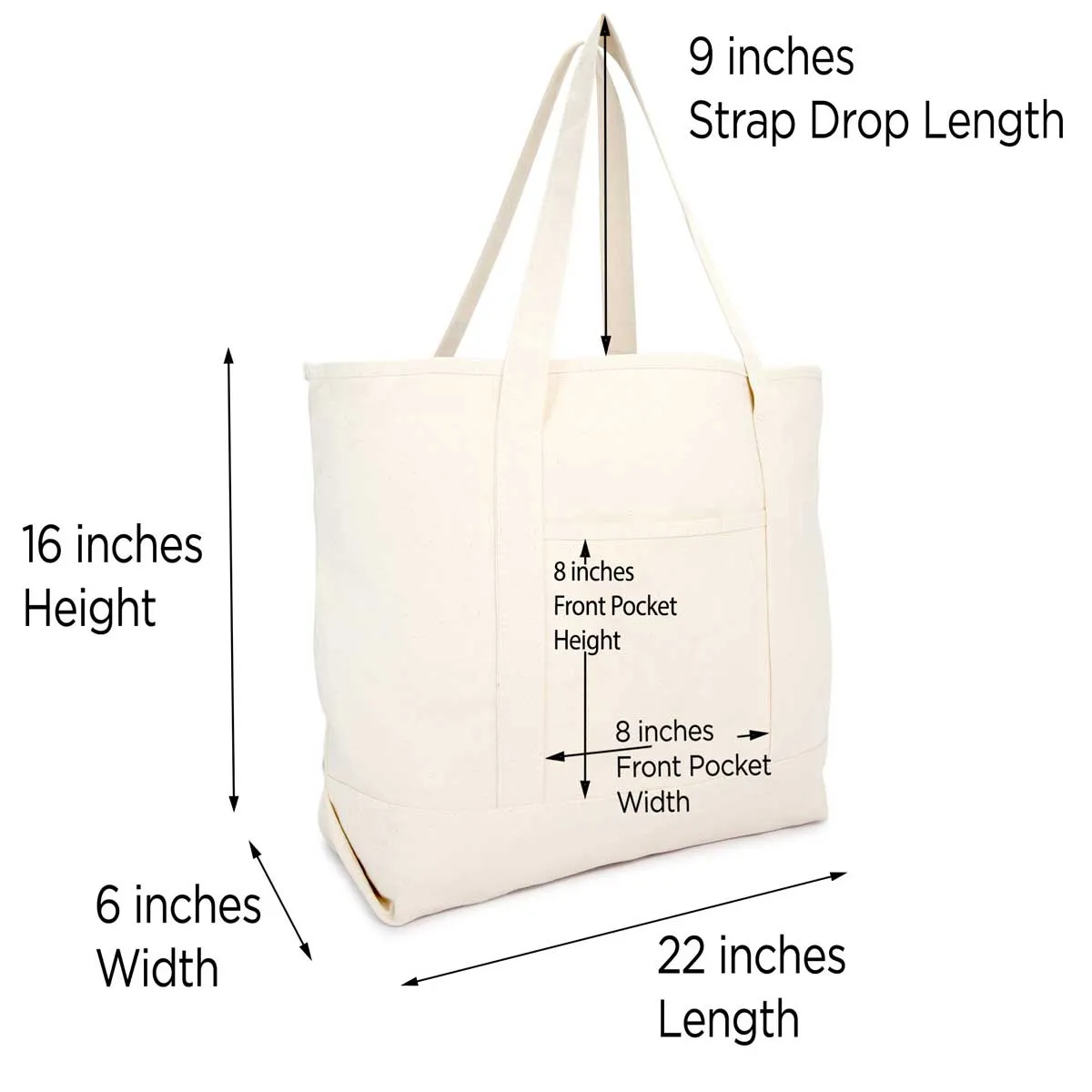 Dalix Monogram Bag Personalized Totes For Women Open Top Natural Letter A-Z