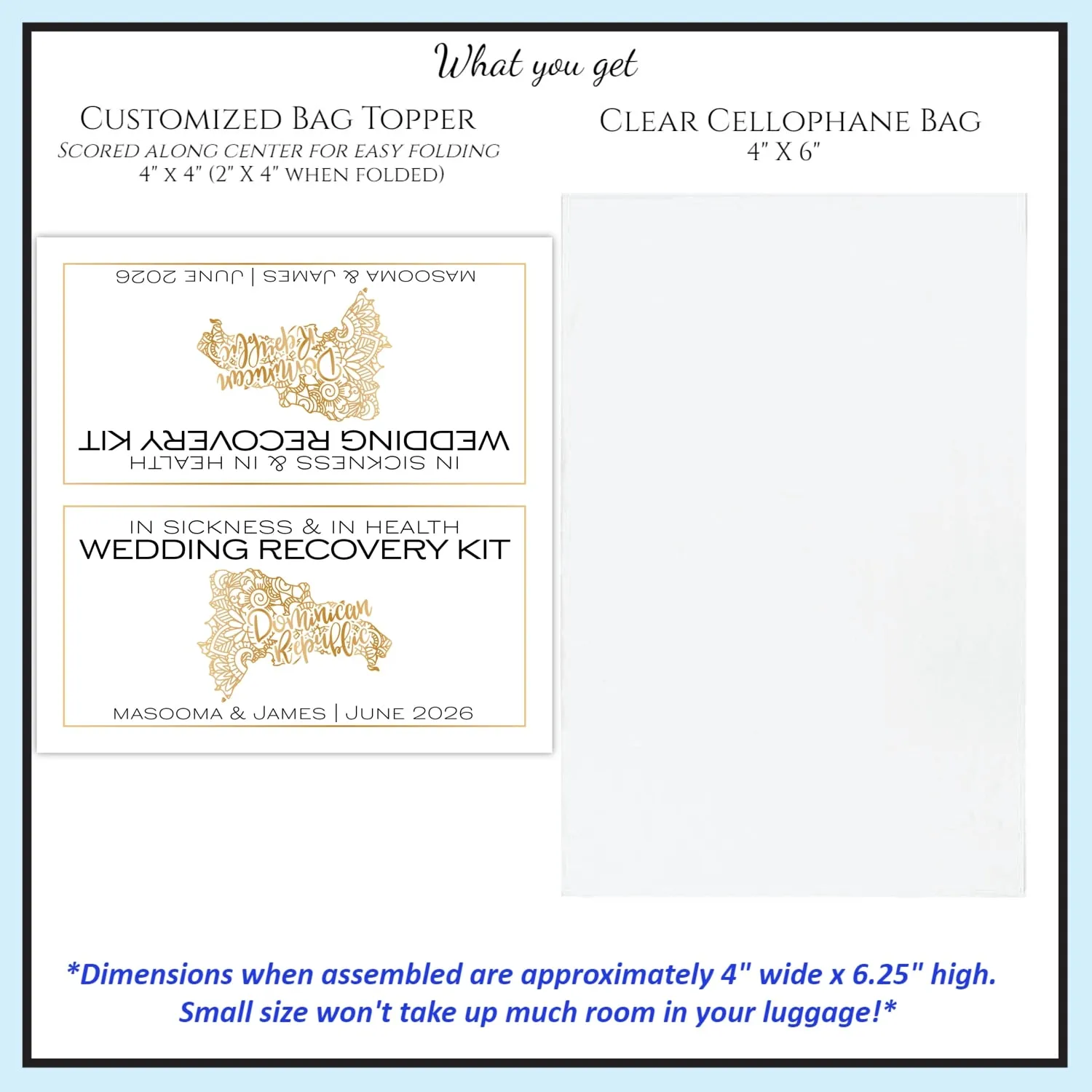 Destination Wedding Recovery Kit Bag & Topper - Mandala Map