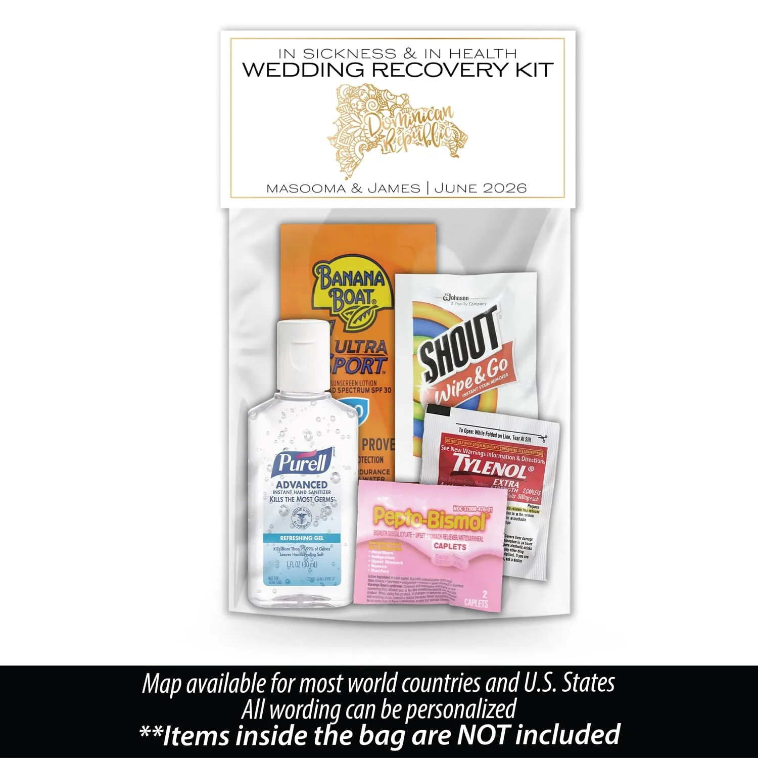 Destination Wedding Recovery Kit Bag & Topper - Mandala Map