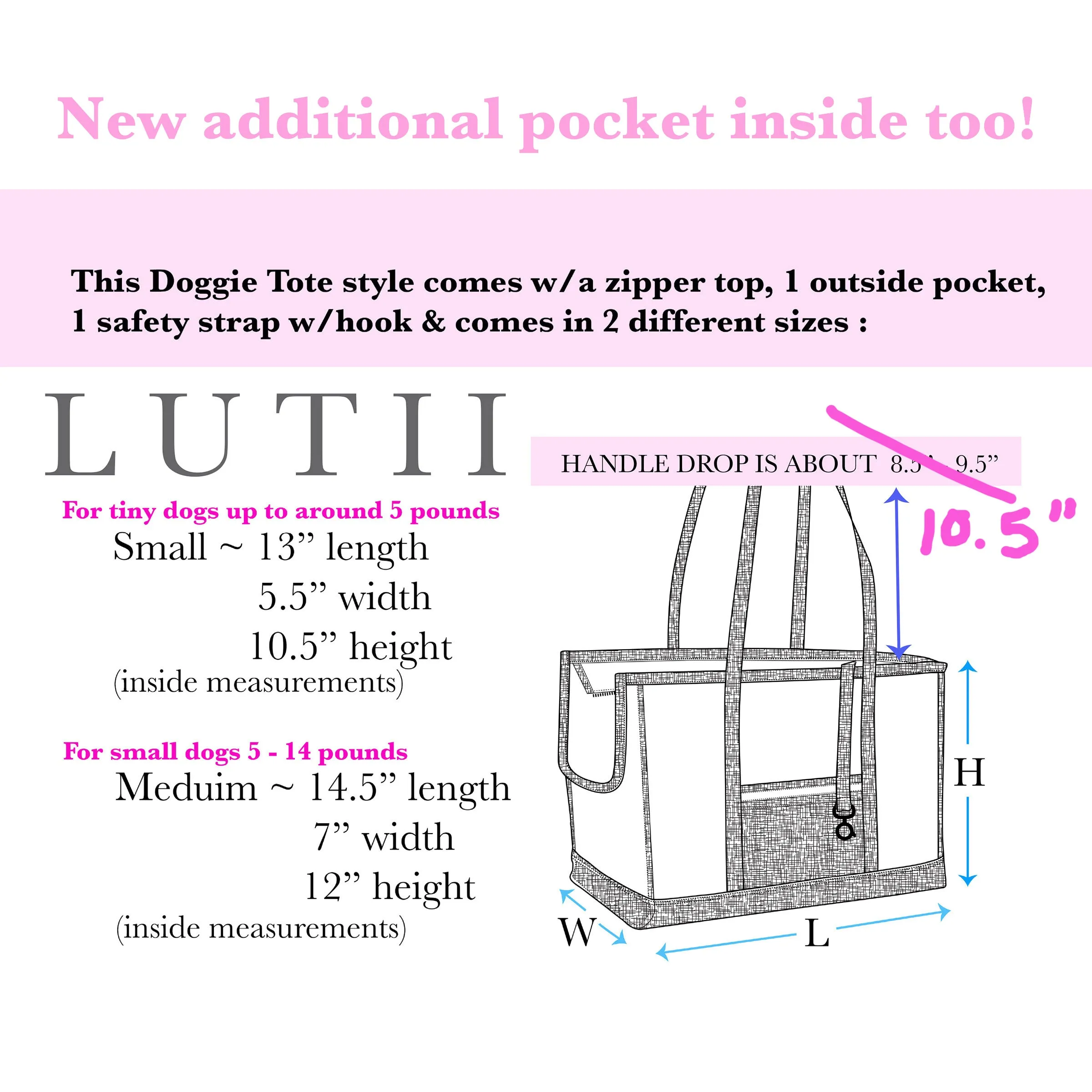 dog carrier, non-overheating, spring/summer embroidered lightweight sheer pet tote "Cali"