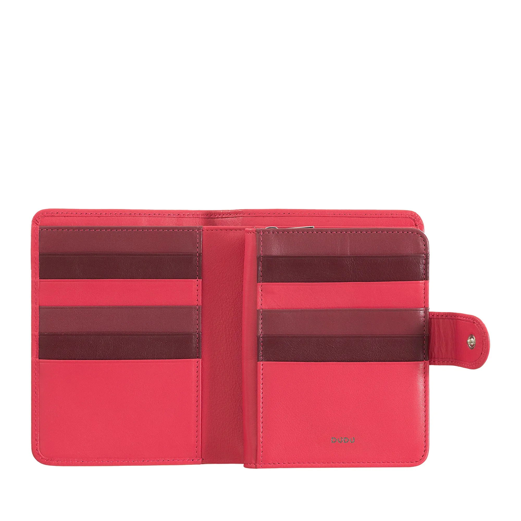 Dudu Women's Women in Soft Leather Colored RFID BLOCK WITH ZIP Credit Card holder Doors