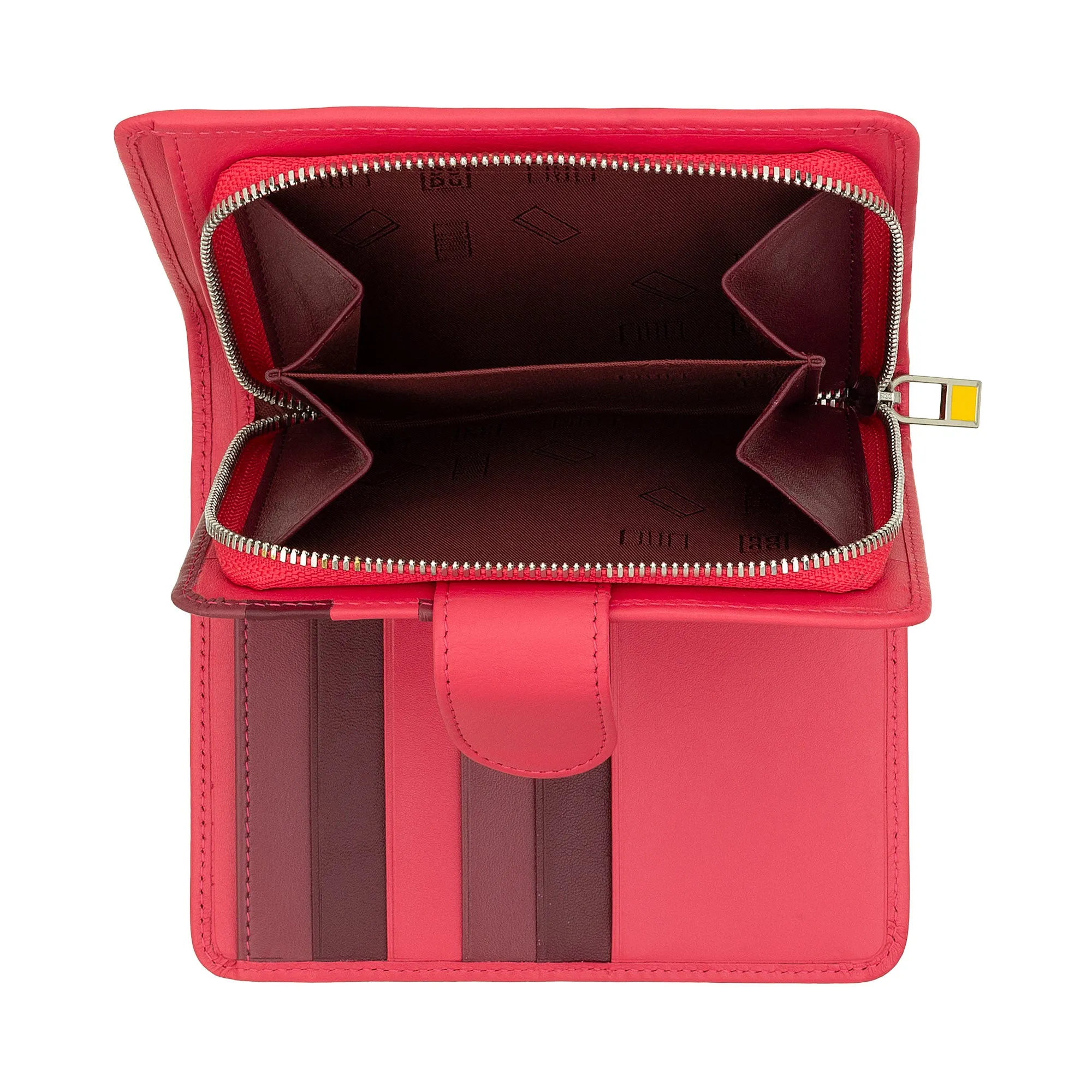 Dudu Women's Women in Soft Leather Colored RFID BLOCK WITH ZIP Credit Card holder Doors