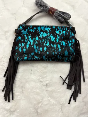 Fancy Fringe Crossbody: Turquoise