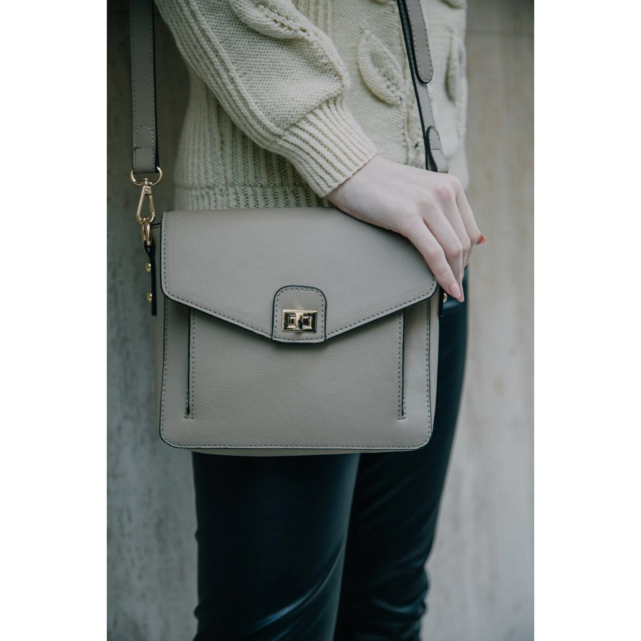 Faustine Desserto® Cactus Leather Vegan Crossbody Bag | Beige
